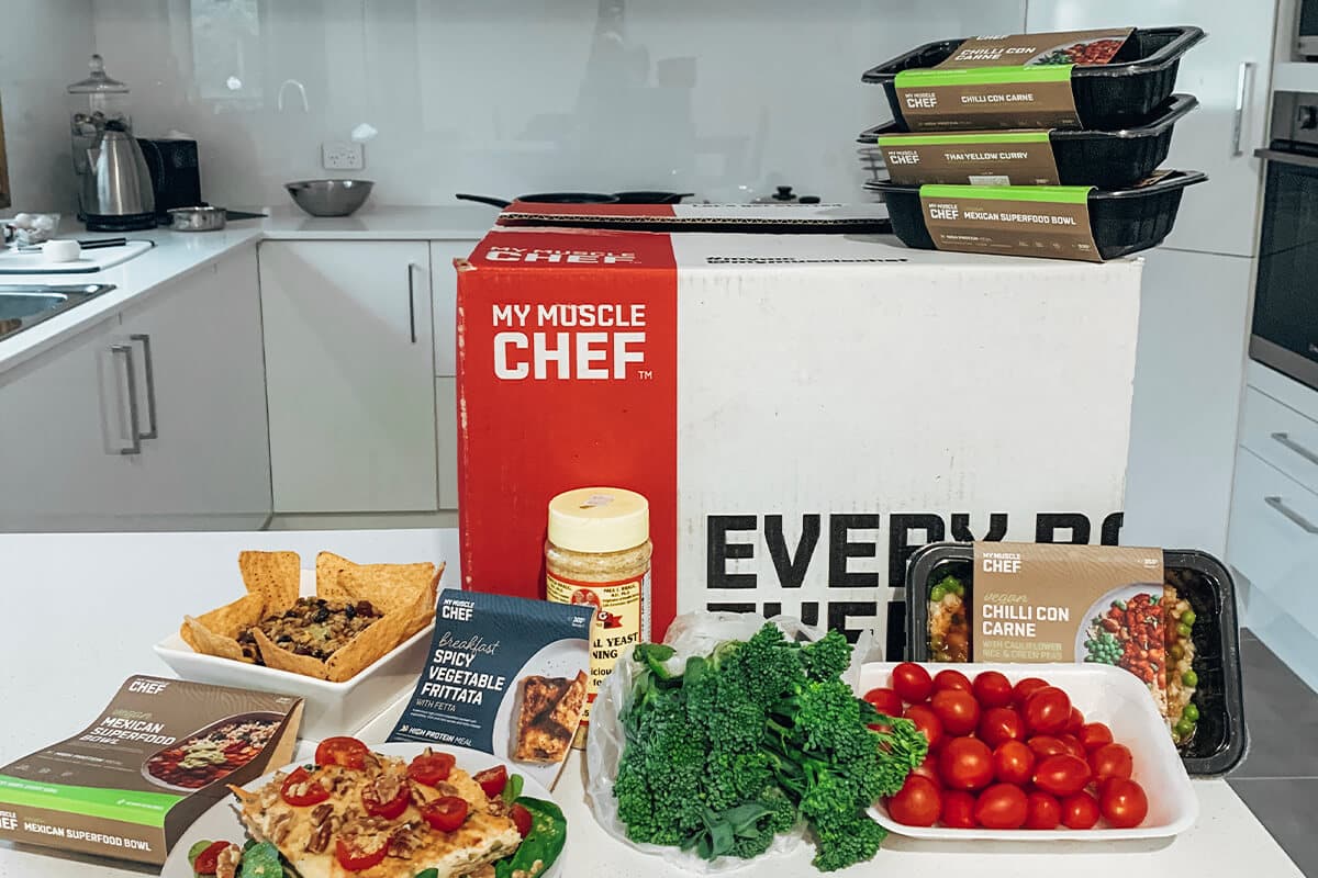 My Muscle Chef meals on a bench top