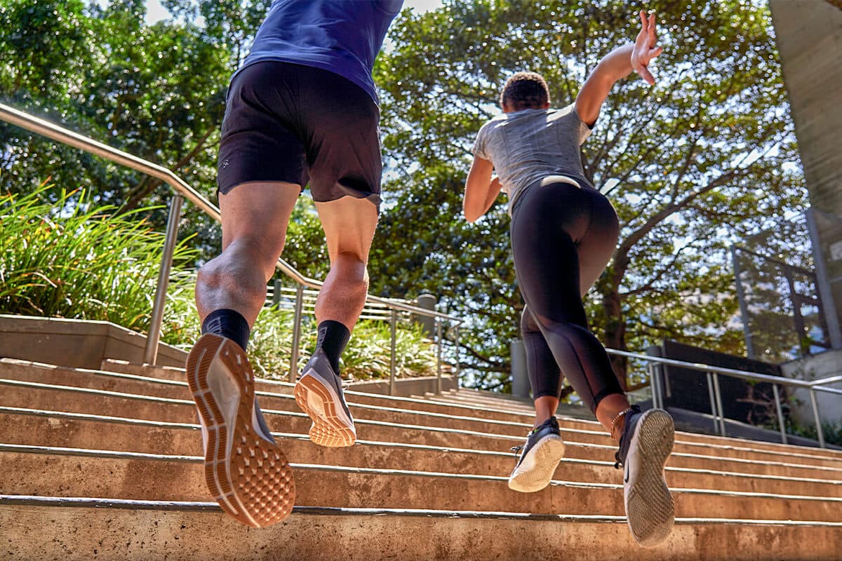 Running up stairs