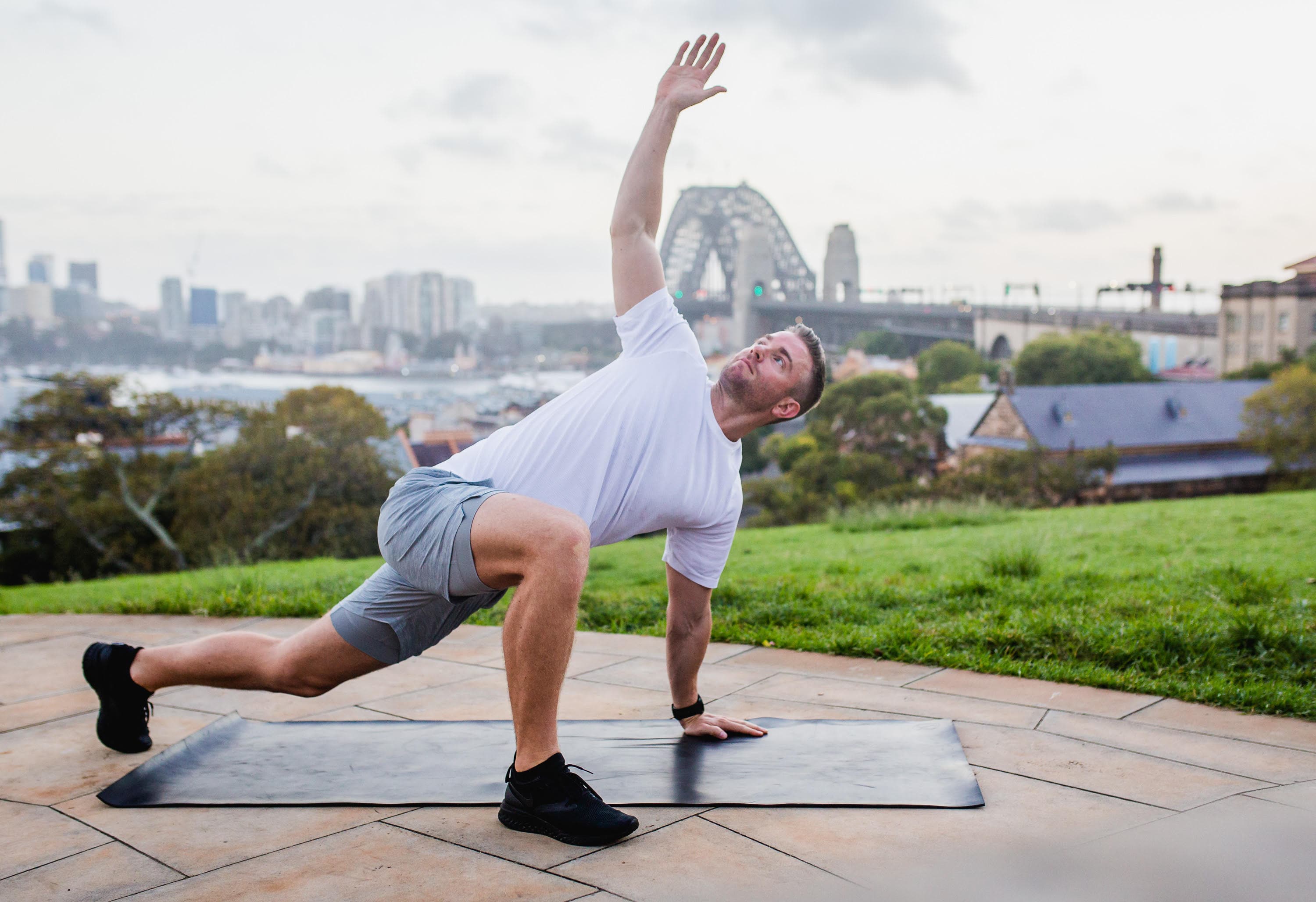 Sam Rooney stretching