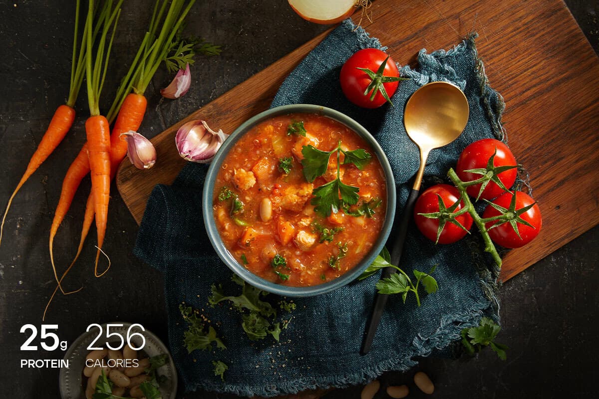 My Muscle Chef Chicken Minestrone Soup in a bowl