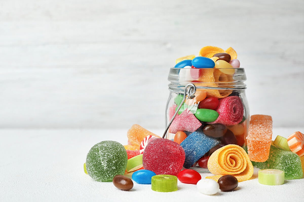 Lollies in a lolly jar